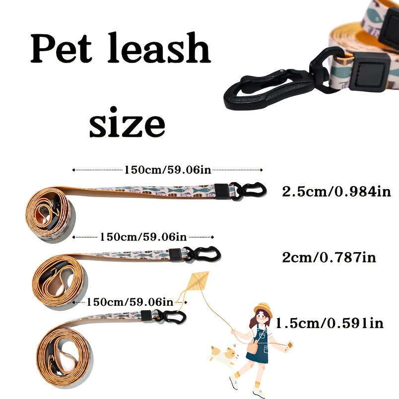 Abstract Geometry Design Dog Collars And Adjustable Leash Set