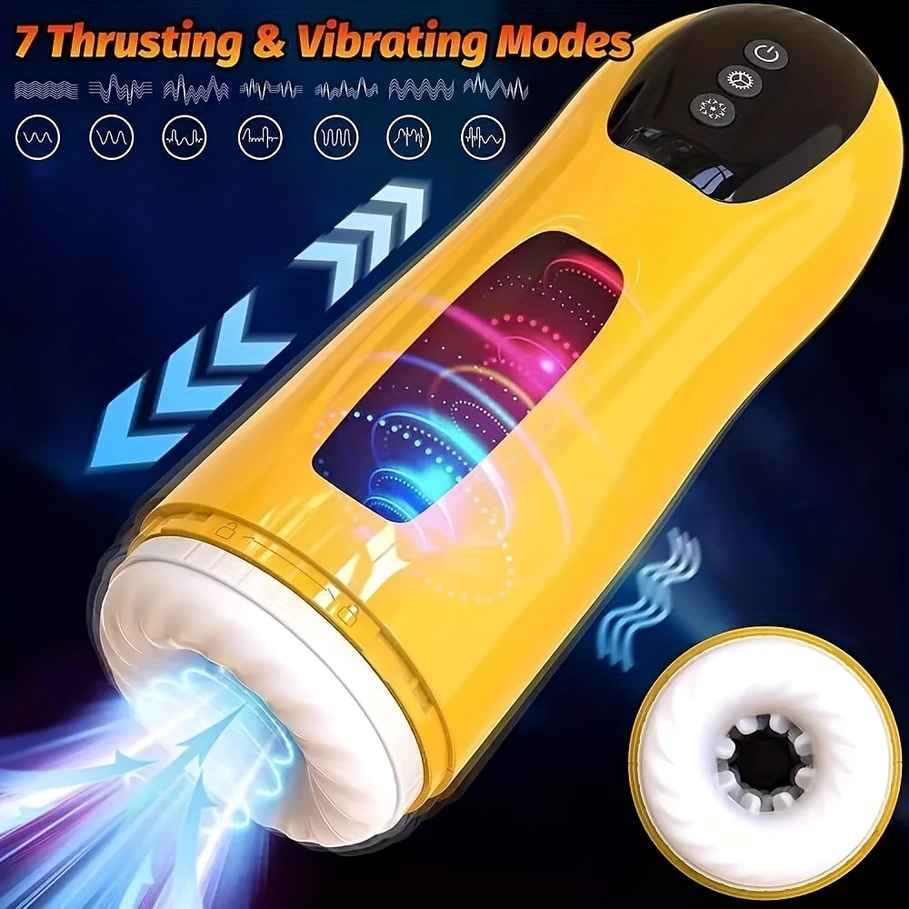Automatic Dual Motor Silicone Male Masturbator With 7 Modes