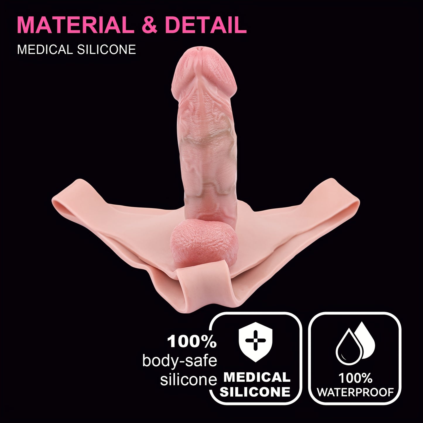 Silicone Strap On Penis Sleeve Harness With Realistic Dildo For Couples