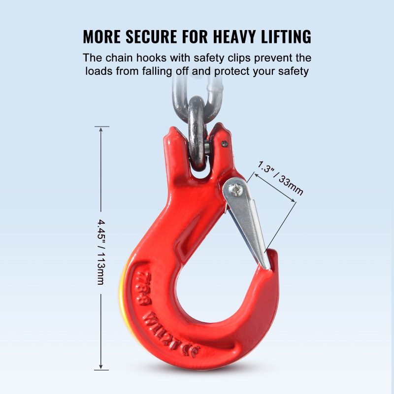 VEVOR Chain Sling 2 G80 Lifting Chains With Grab Hooks