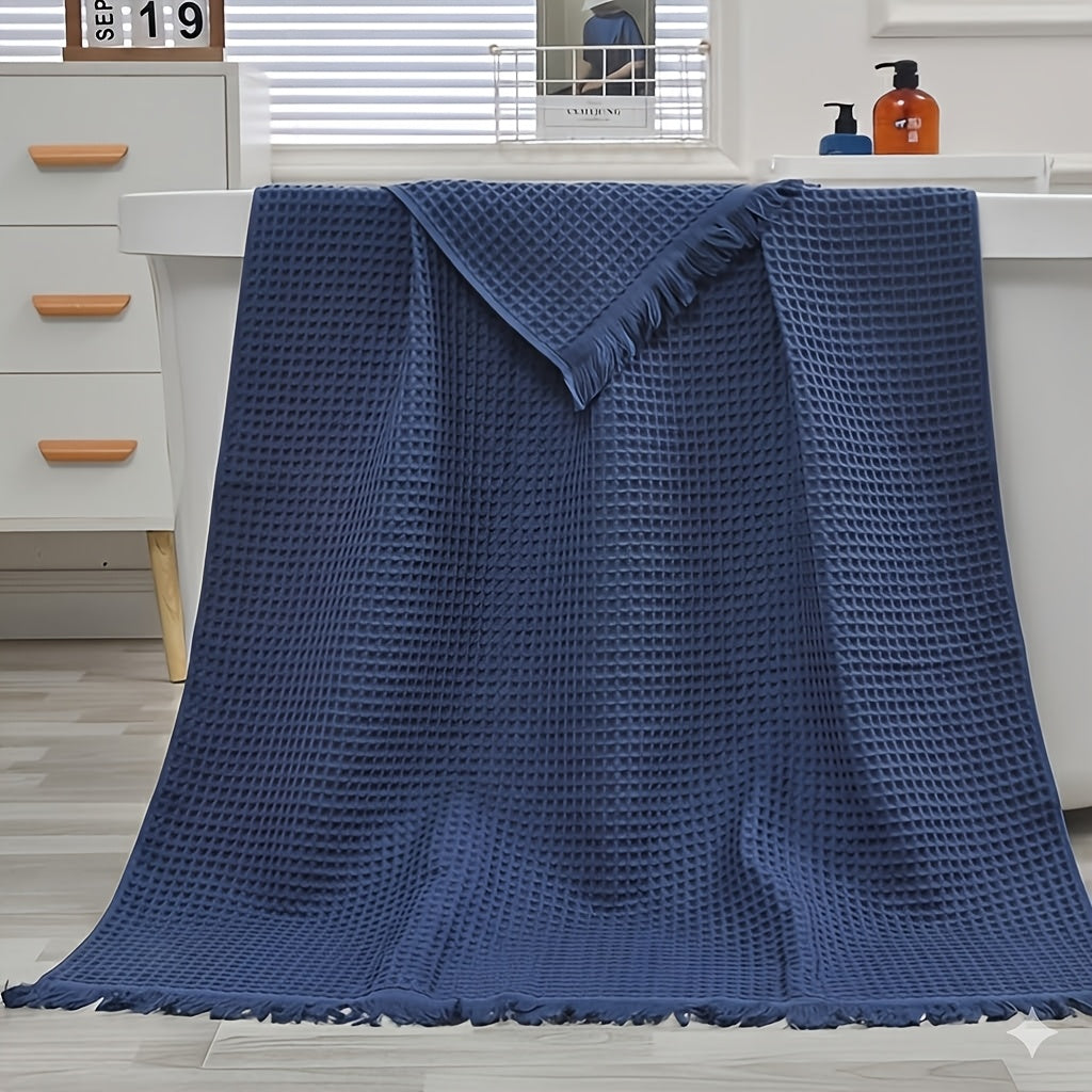 100% Cotton Waffle Towel With Tassels And Quick Dry