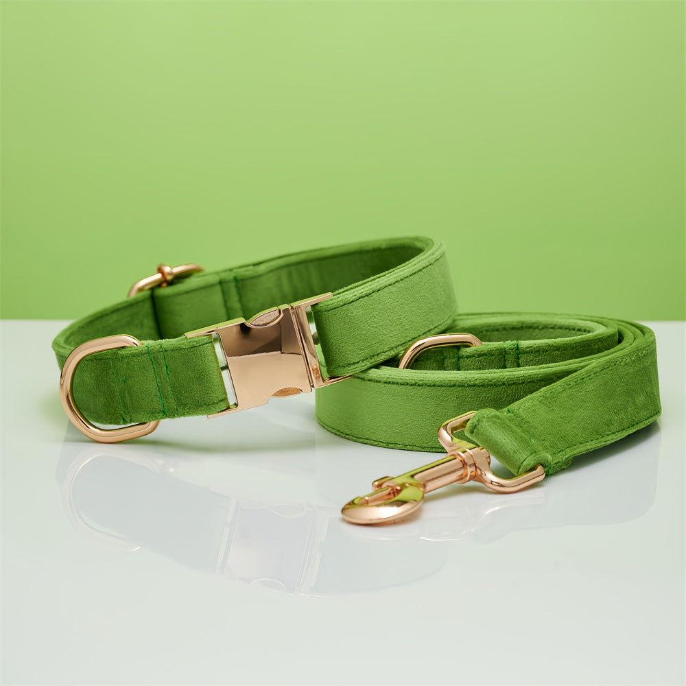 Rose Golden Hardware Luxury Pet Collar And Leash Set Polyester