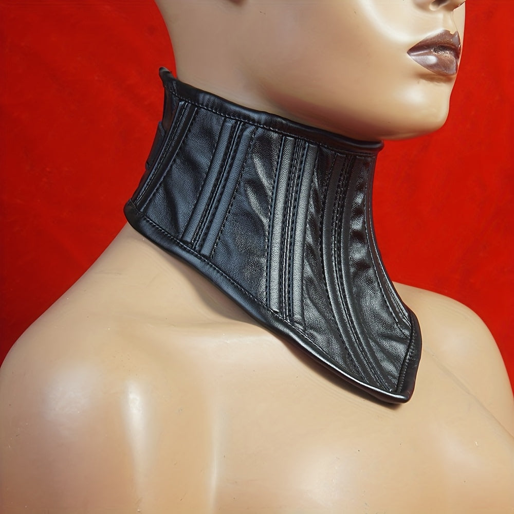 Gothic Elegance PU Leather Collar Necklace for Steampunk Cosplay