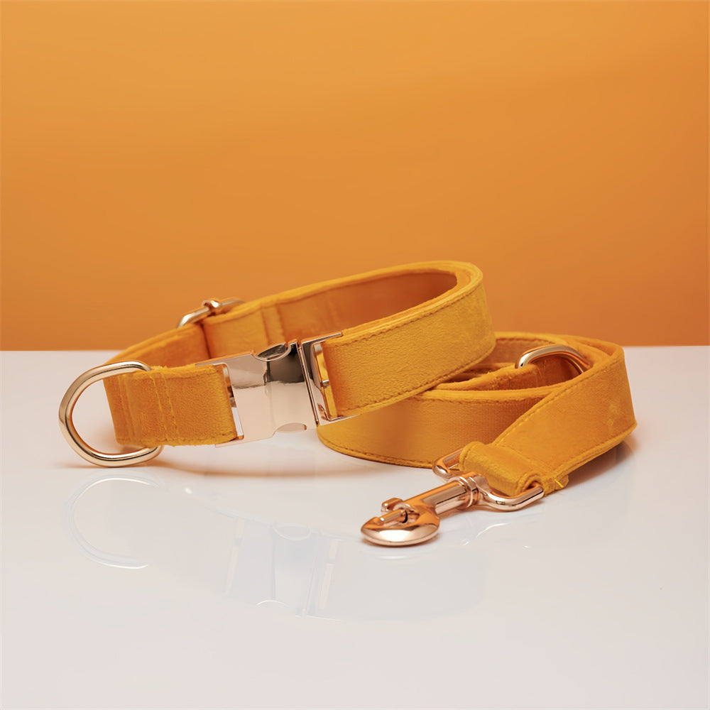 Rose Golden Hardware Luxury Pet Collar And Leash Set Polyester