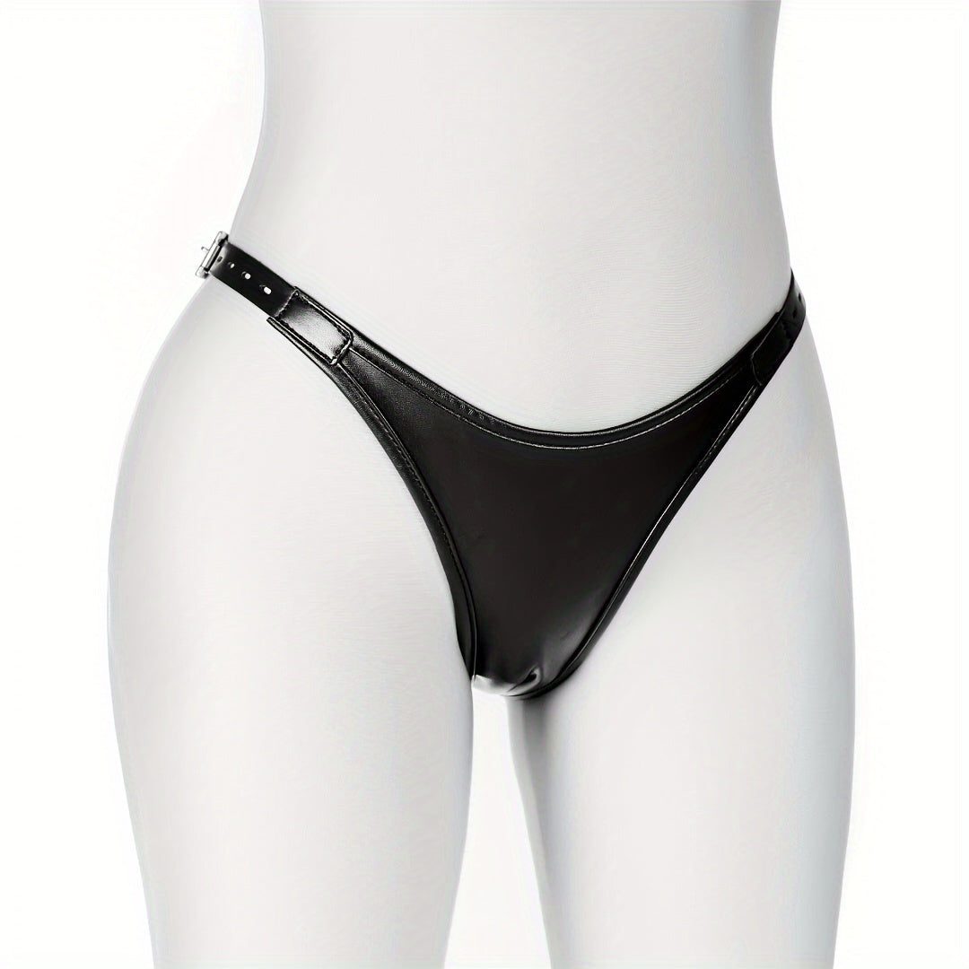 1 Pack Premium Leather Bondage Strap | Pure & Chaste Panties Design, Adjustable Restraint Underwear for Adult Play, BDSM
