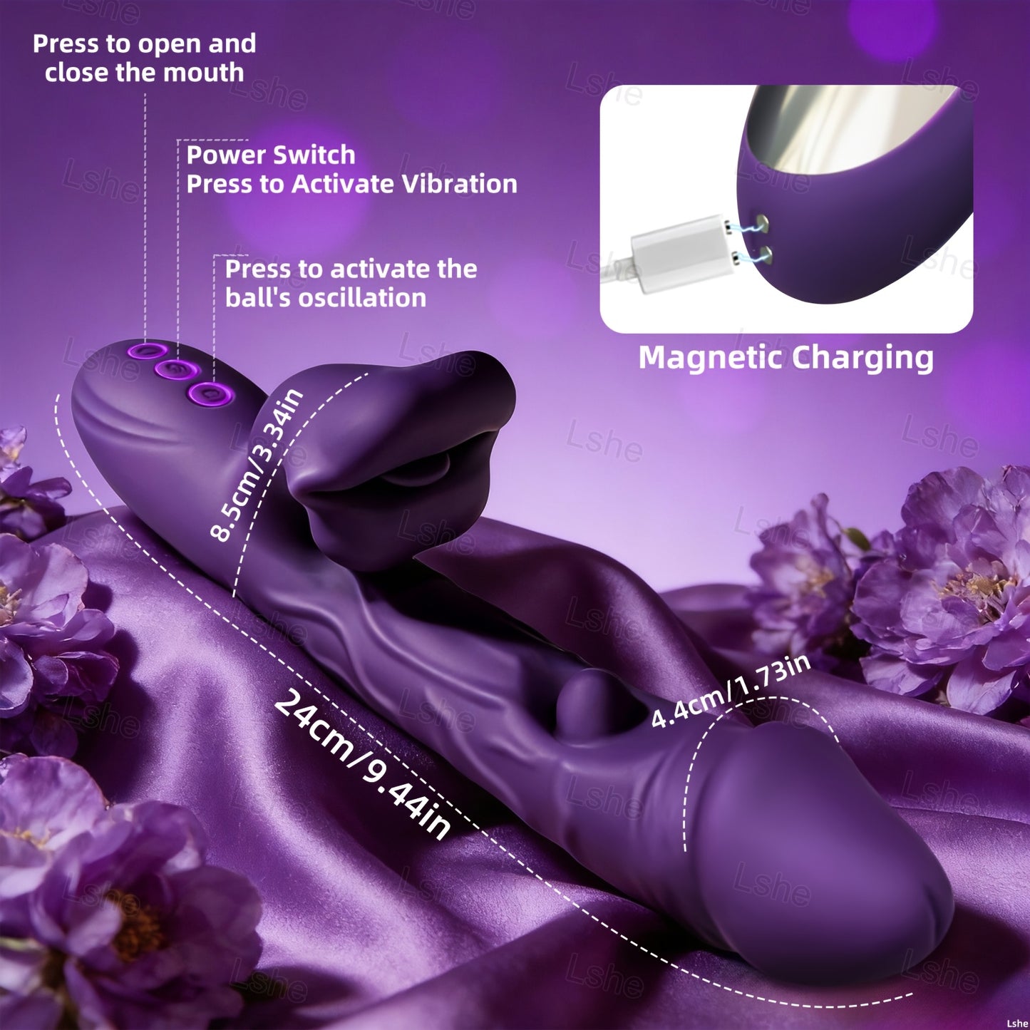 LSHE Vibrator For Women Waterproof Rechargeable G Spot Clitoral Stimulator