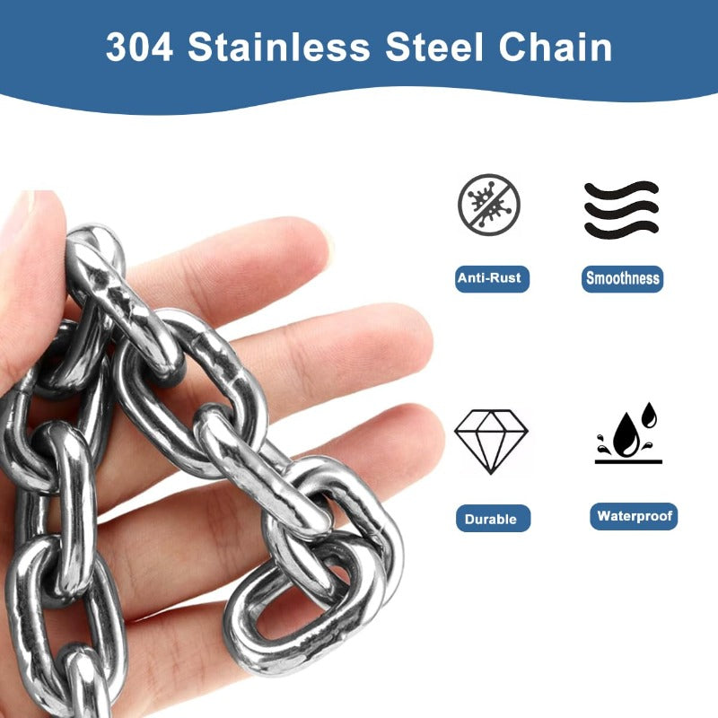 Heavy Duty Security Chain For Bicycles 304 Stainless Steel