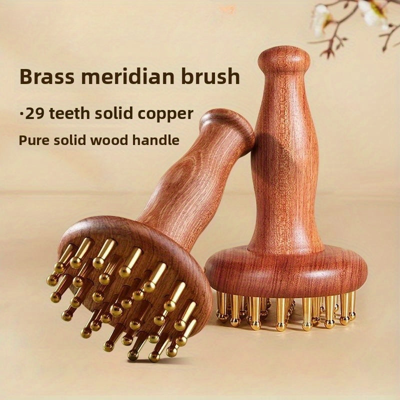 Meridian Brass Massage Brush For Back And Body Personal Care