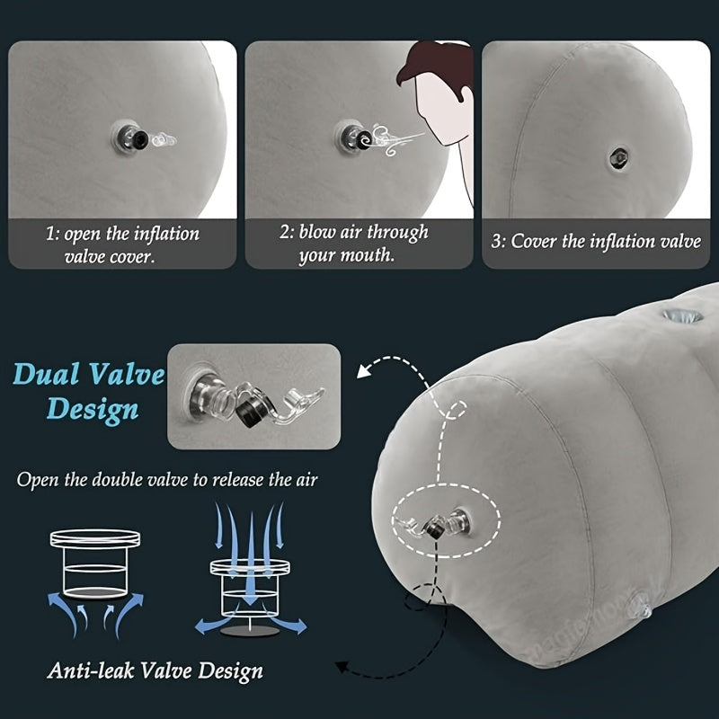 [Heart Shaped Sex Pillow] Inflatable Heart Shaped Sex Pillow - Couples Sex Toys, Dildo Mount, Upsize Wedge With Bondage Cuffs, Cross Strap, Clamps BDSM Kit For Women Men And Couples