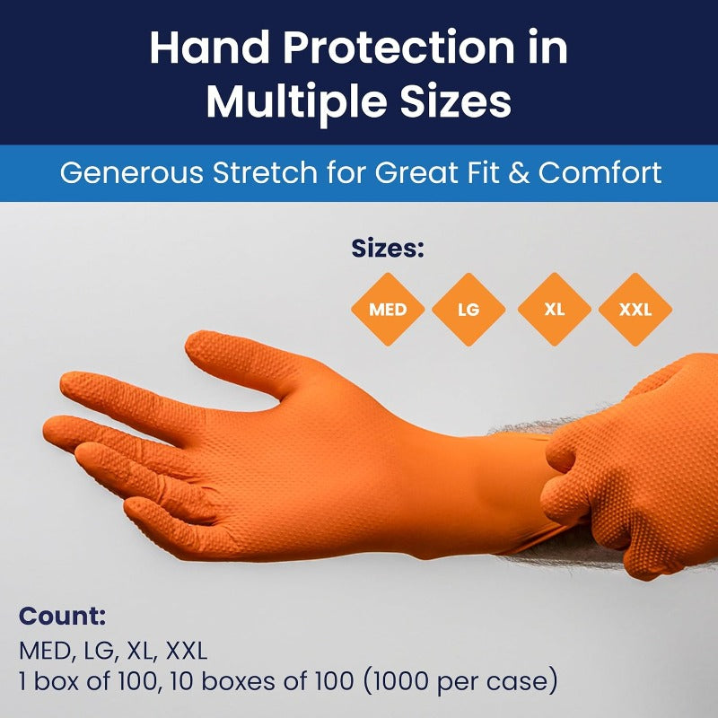 Adenna ProWorks CATCH Heavy-Duty Nitrile Gloves With Raised Pyramid Grip