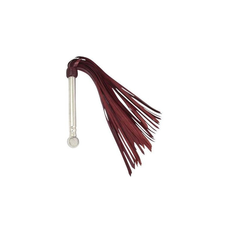 Genuine Cowhide Leather Flogger with Heavy Duty 50 Falls Handmade Thick Cow Skin Whip with Steel Handle for Role Play, Cosplay and Performance Use